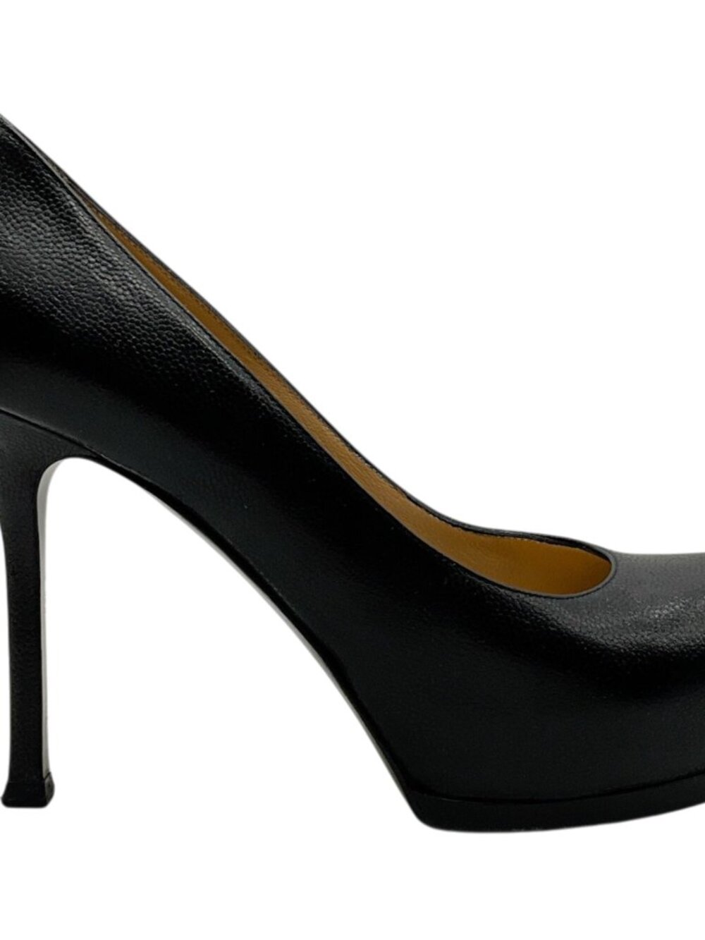 Saint Laurent Black Leather Tribute Platform Pumps - Picture 2 of 6
